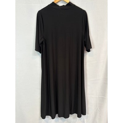 Women’s Jessica London Size 14/16 Black Mock Turtleneck Short Sleeve Dress.