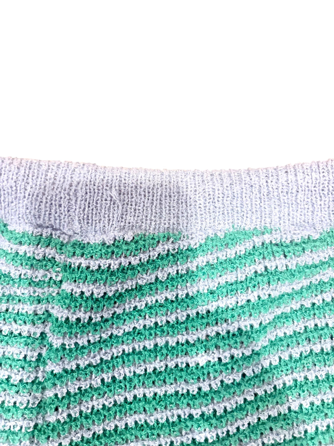 Zara Green Gray Striped Knit Drawstring Shorts Size Large Lounge Coastal