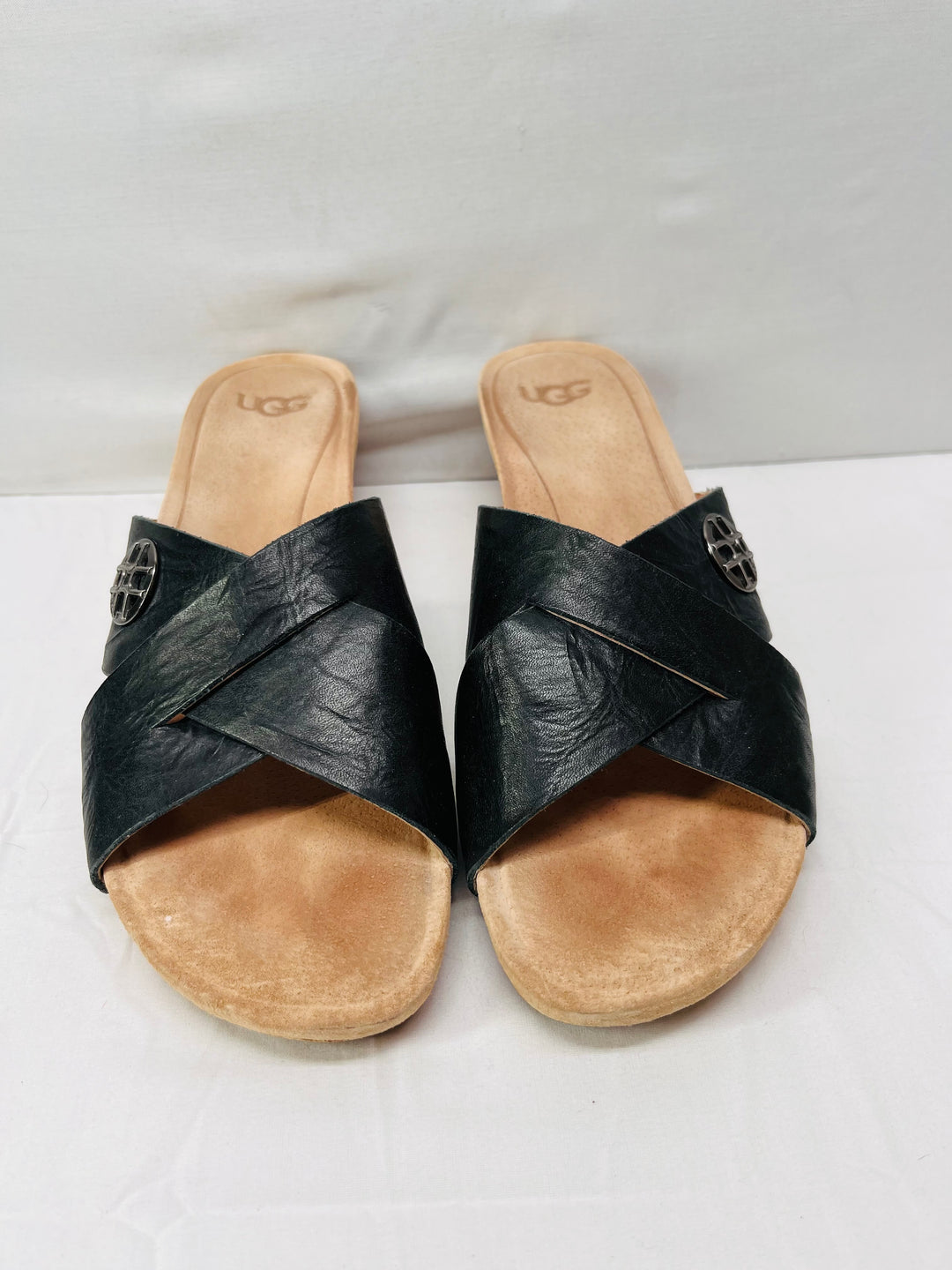 UGG Lyra Women's Cork Wedge Platform Sandals Criss Cross Leather Size 9