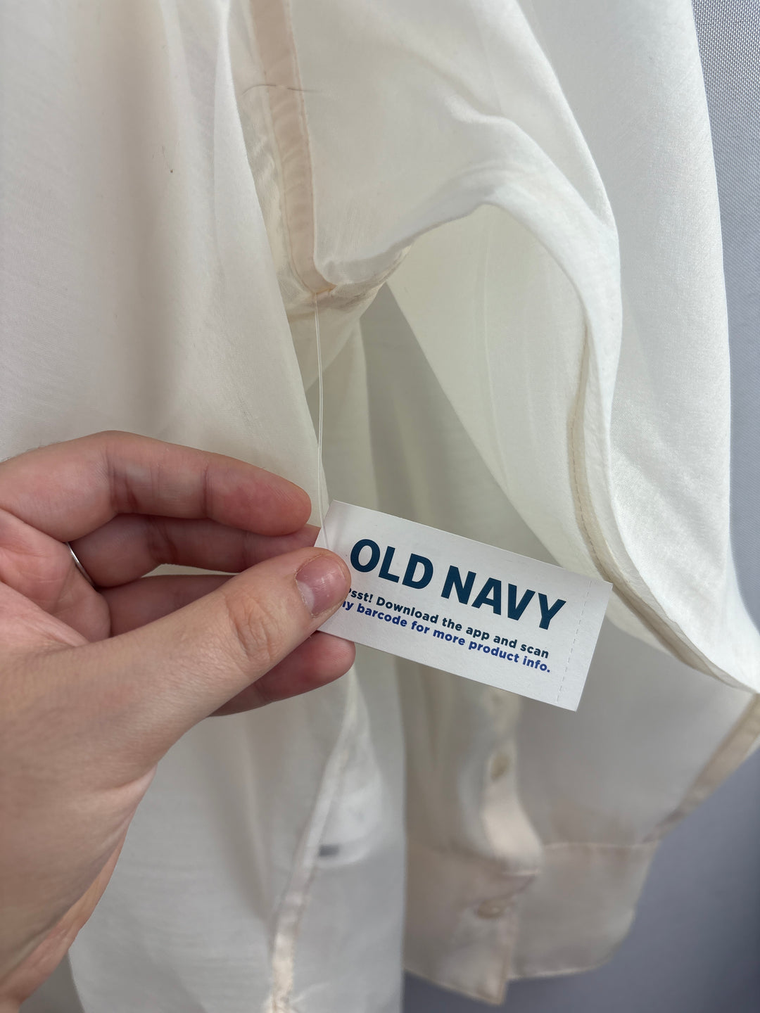 Women’s Old Navy XL Sheer Cream Button Up Shirt