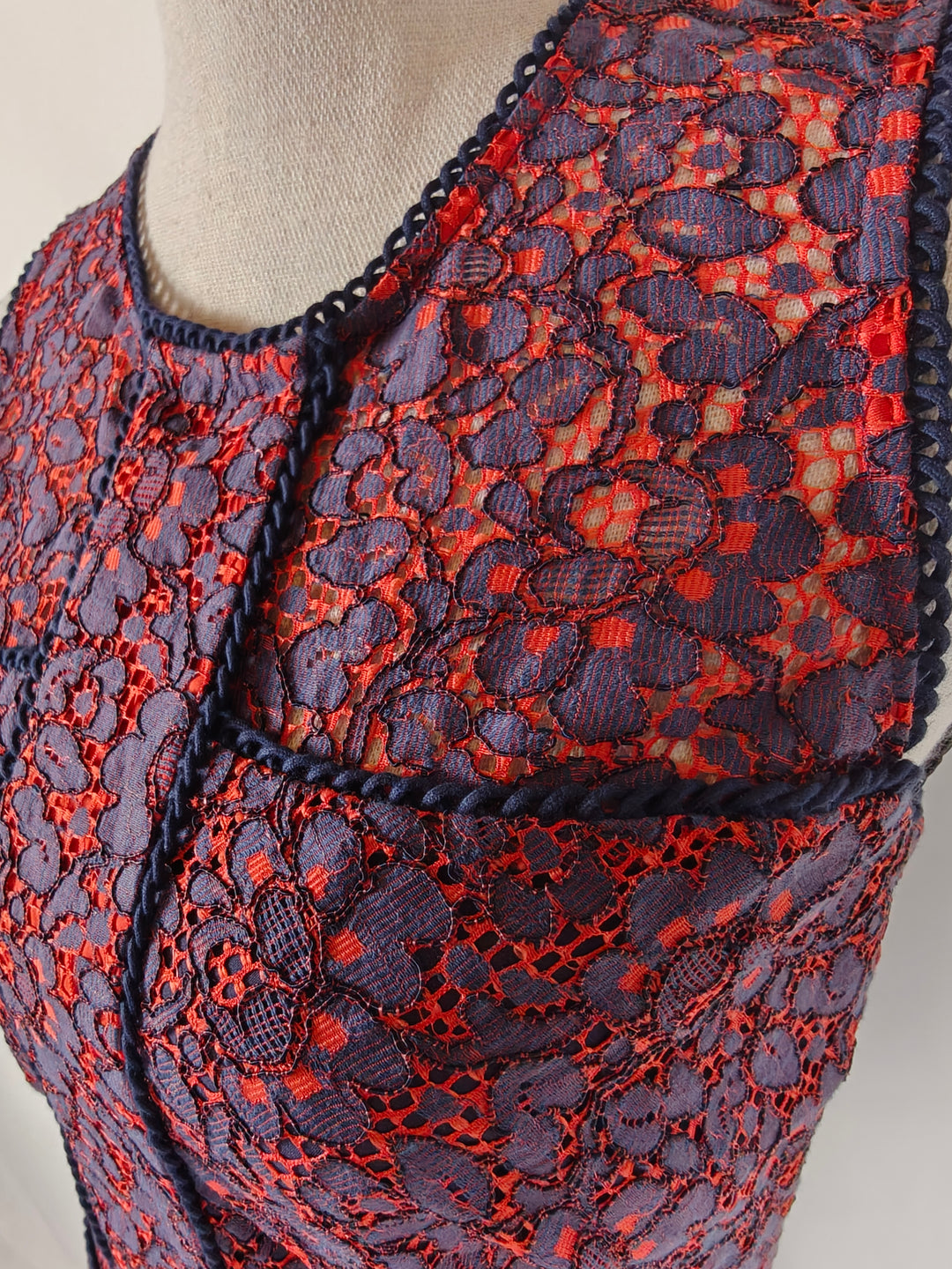 Womens Parker Nerissa Lace Dress Red Navy Size S