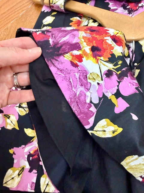 White House Black Market Floral Hi‑Low A‑Line Dress Sz 10P