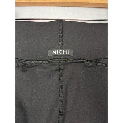 Michi Womens Black Leggings S/P High-Waist Nylon/Spandex Yoga Fitness Pants