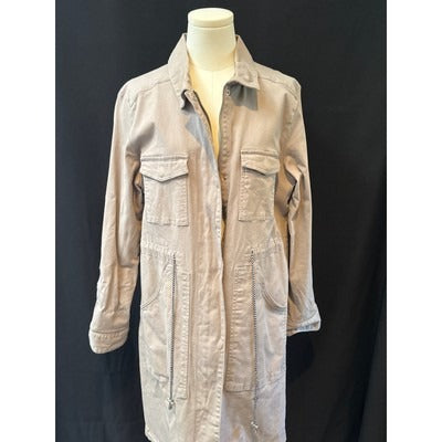Dip Womens Long Beige Utility Jacket L