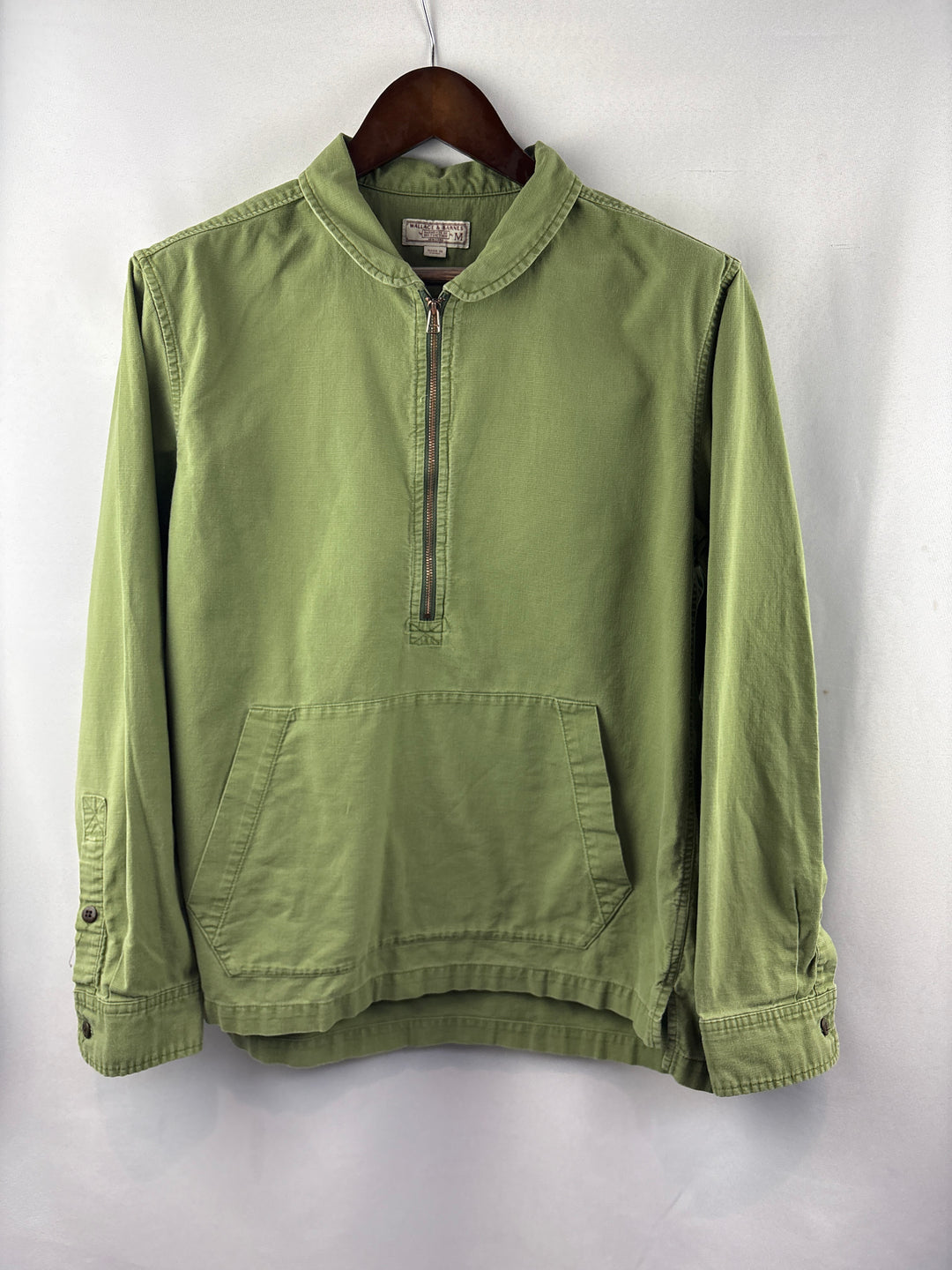 Men’s Wallace &amp; Barnes Medium Army Green Half-Zip Shirt
