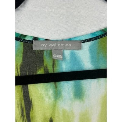Women’s NY Collection Multicolor Tie-Dye Ikat Print Sleeveless Maxi Dress Sz L