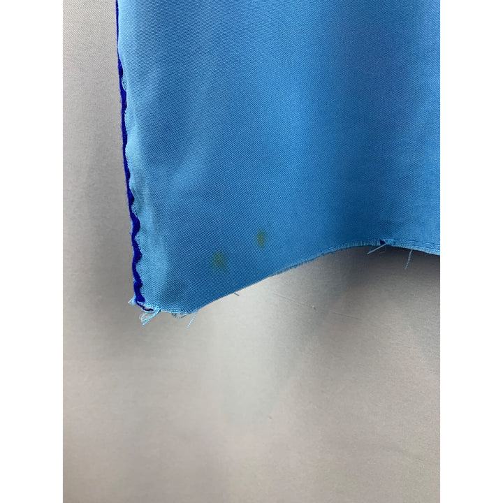 Women’s Handmade Puebla Shirt with Blue Floral Embroidery Size L