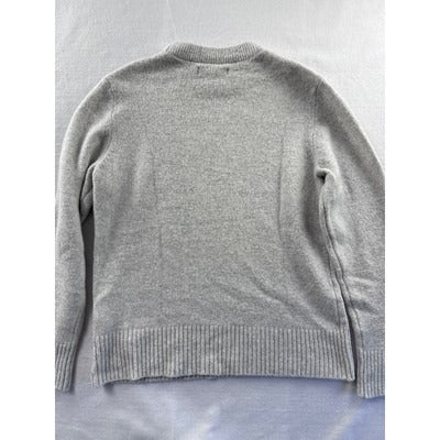 Amisu Womens Light Gray Crewneck Sweater S Recycled Polyester & Acrylic Made In Bangladesh