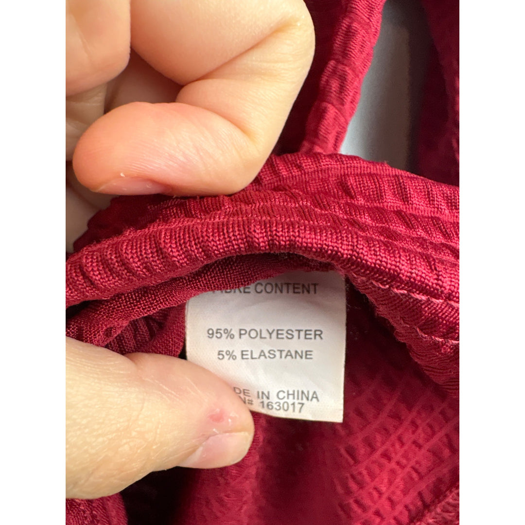Women’s Princess Polly Medium Red Ruched Long Sleeve off the Shoulder Shirt