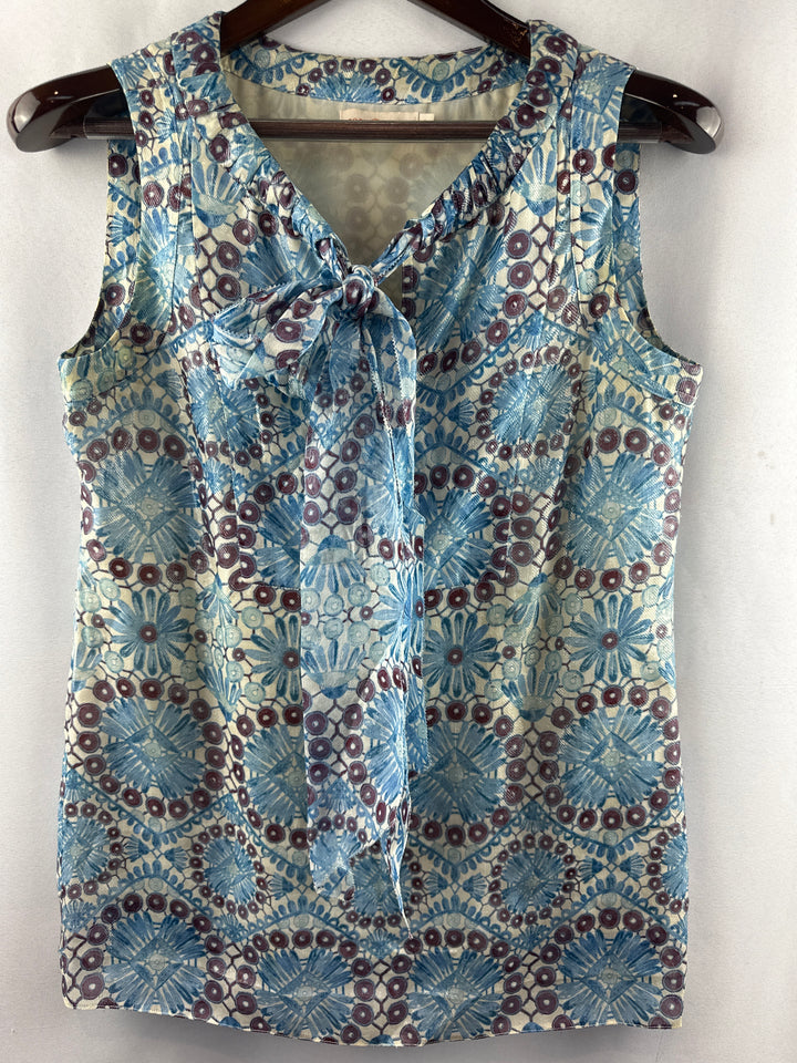 Women’s Tory Burch Blue Daisy Pattern Tank Size 8