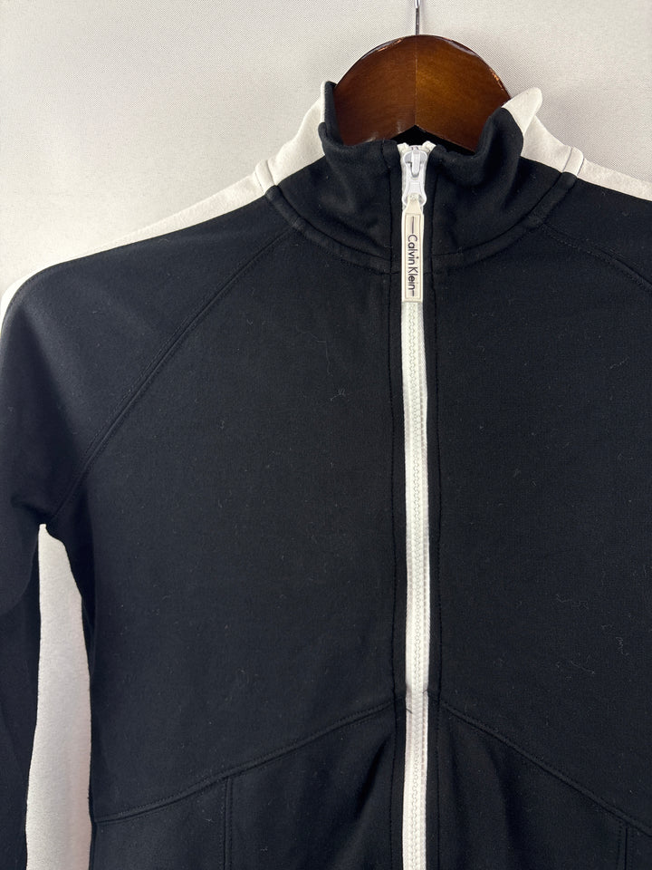 Women’s Calvin Klein Performance Small Black &amp; White Zip Jacket