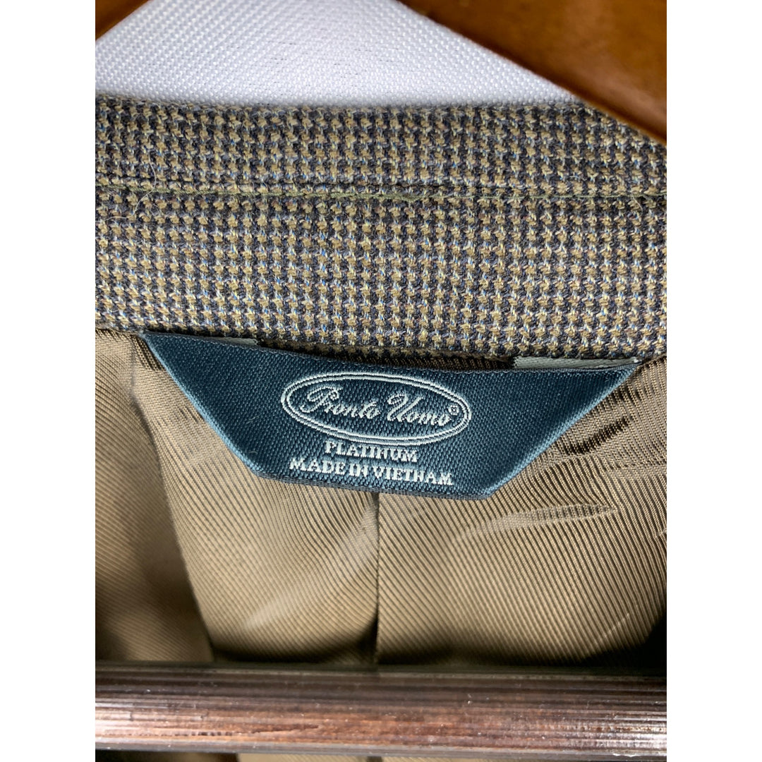 Men’s Pronto Uono Brown Pattern Coat Modern Blazer Size L