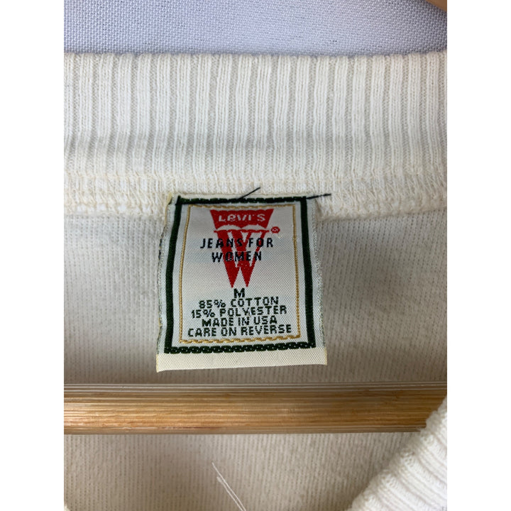 Levis Womens M Cream Sherpa Cropped Sweatshirt