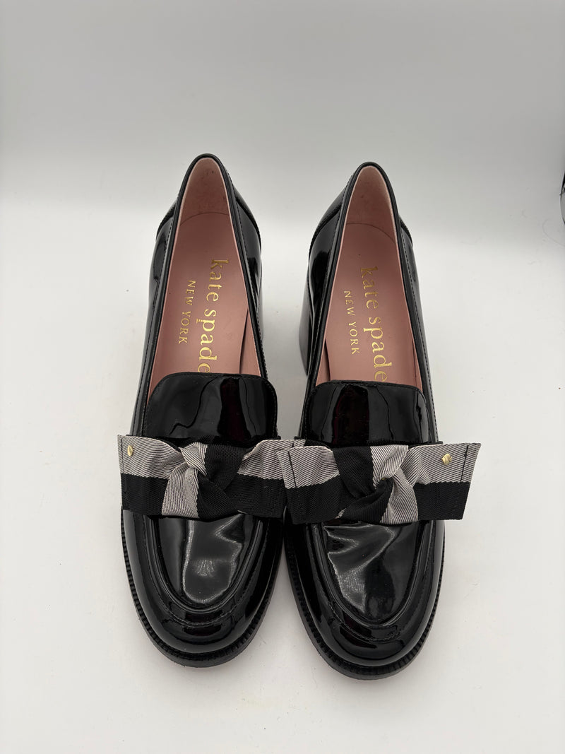 Women’s Kate Spade Size 10 Black Patent Leather Block Herls