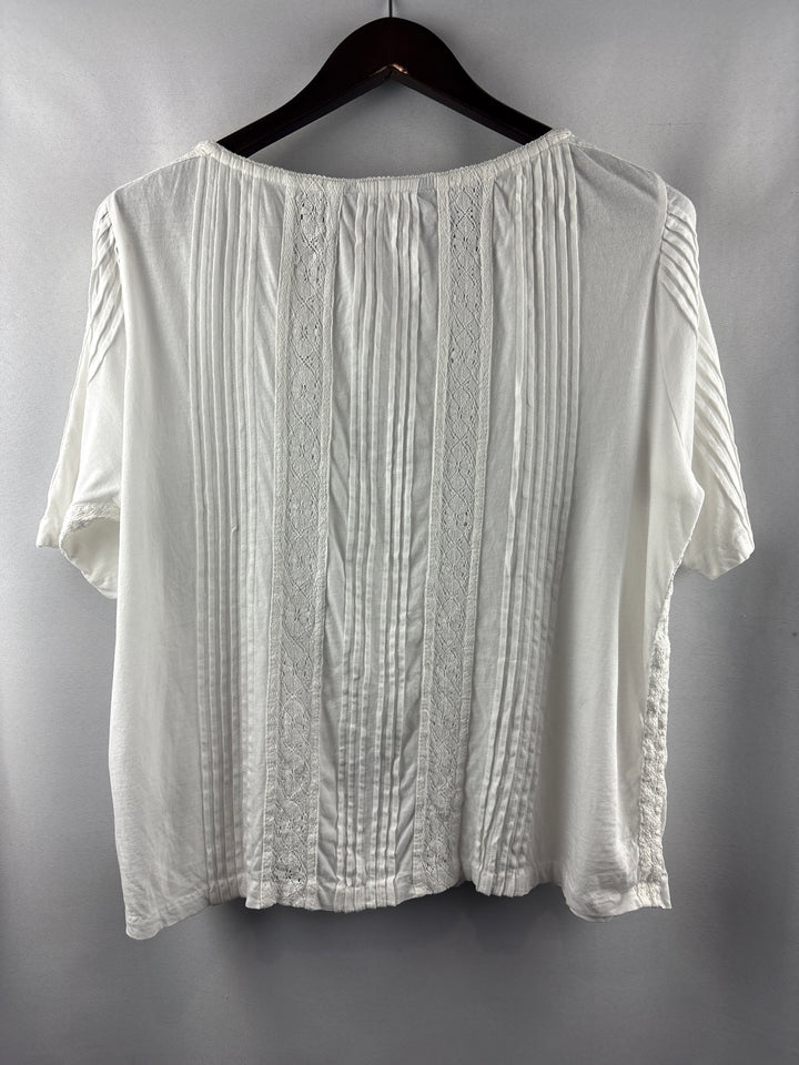 Women’s Lauren by Ralph Lauren XL White Short Sleeve Blouse