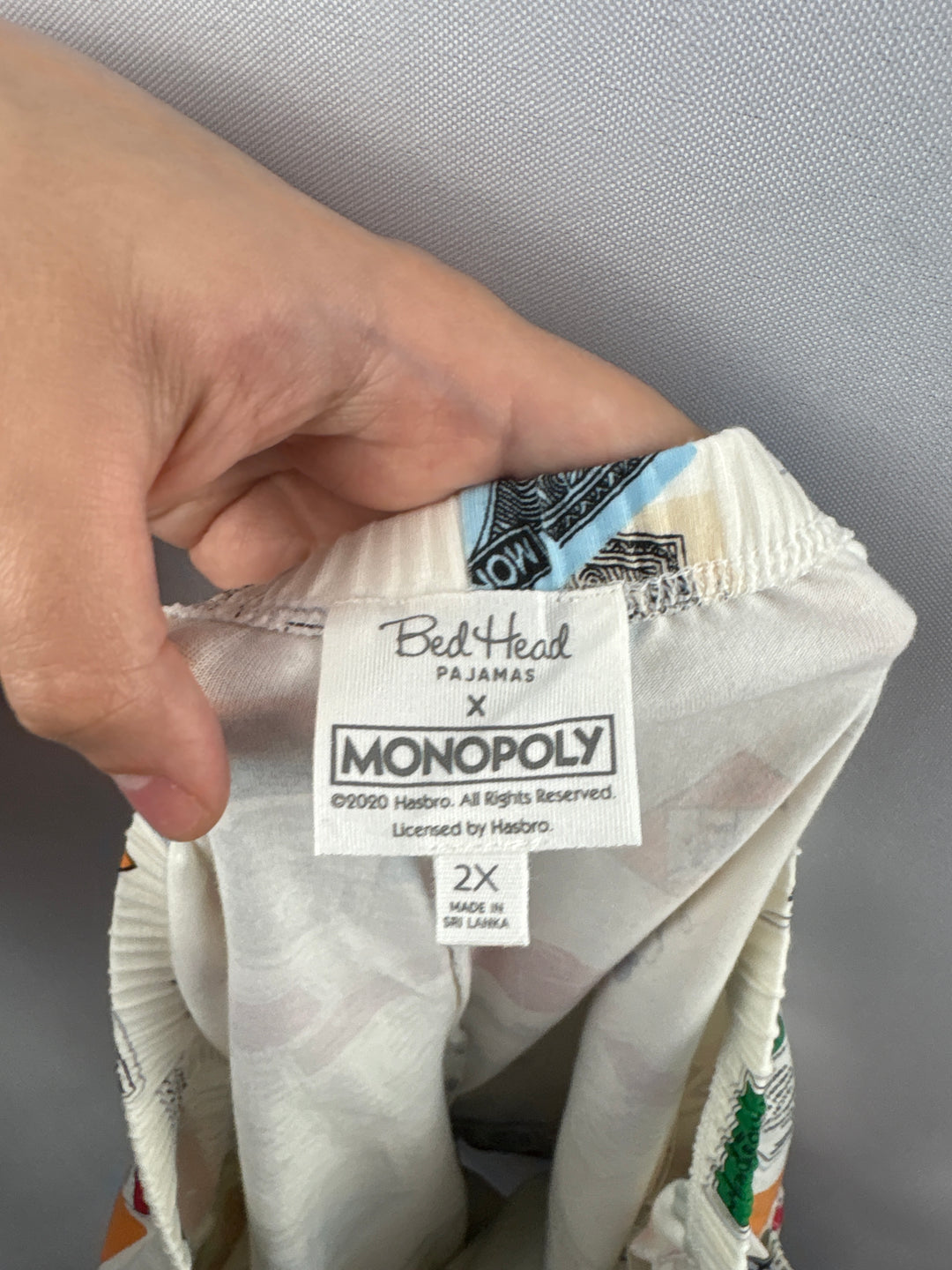 Women’s Bed Head Size 2X Monopoly Themed PJ Set