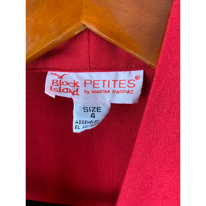 Block Island Petites Red Blazer Size 4