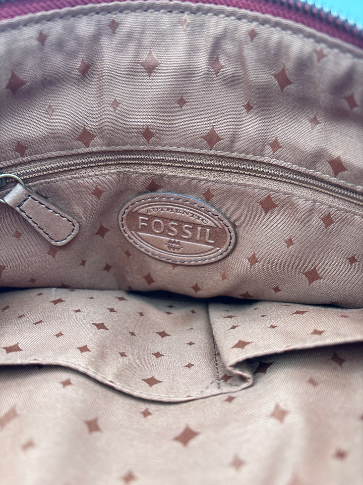Women’s Fossil Tomato Red Genuine Leather Crossbody Purse