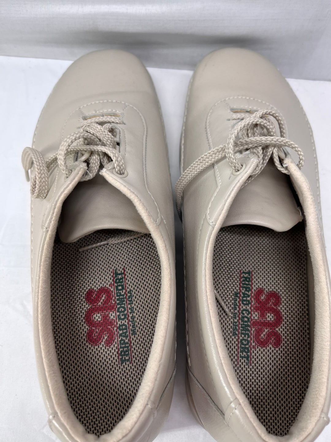 SAS Traveler Women’s Size 9 Bone Leather Comfort Walking Shoes Lace Up Casual