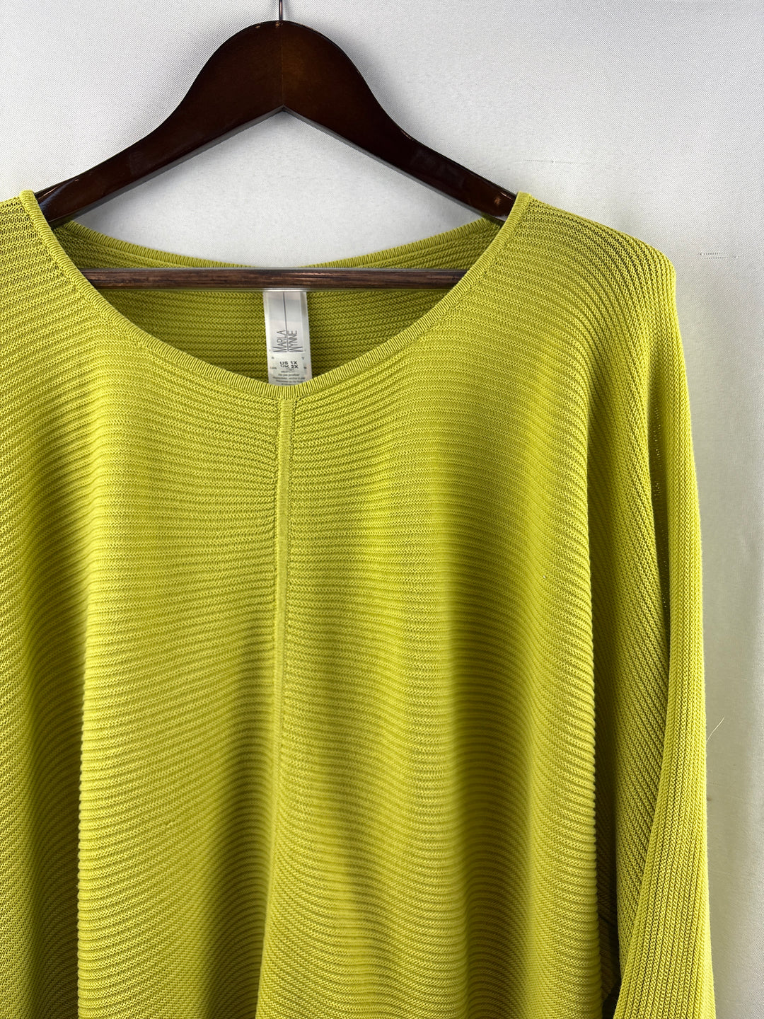 Women’s Marla Wynne Size 1X Avocado Green Sweater