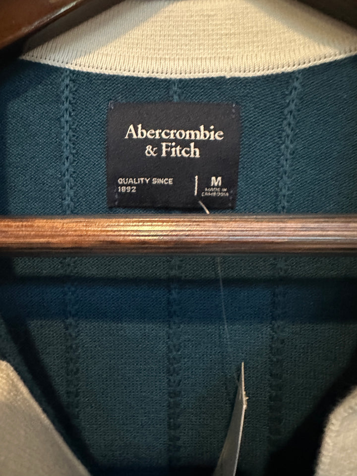 Men’s Abercrombie & Fitch Teal Short Sleeve Polo Sweater Size M