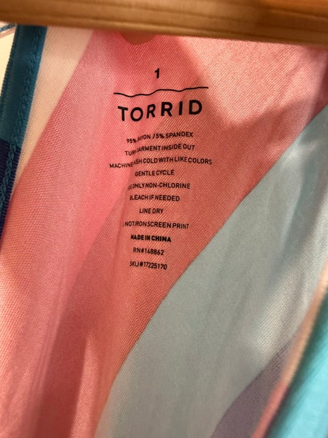 Torrid Stripe Wide Leg Jumpsuit NWT Sz1 / 1X /14-16