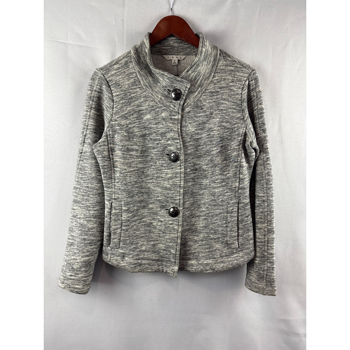 Cabi Womens Gray Button-Front Jacket Size S