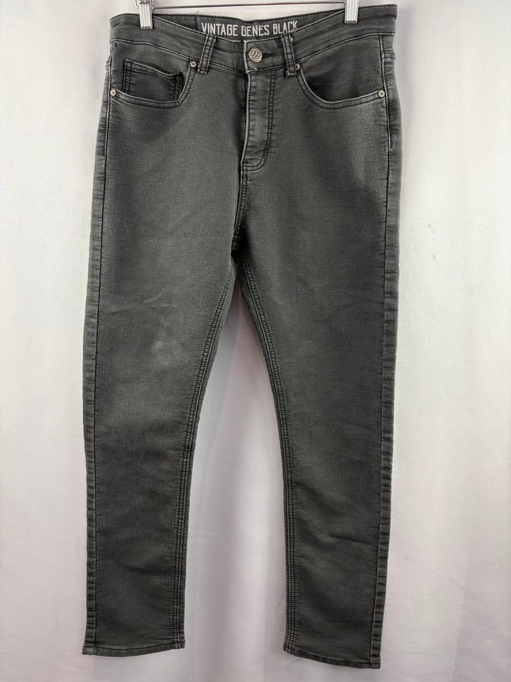 Men’s Vintage Genes Black W30/L30 Dark Gray Slim Fit Jeans