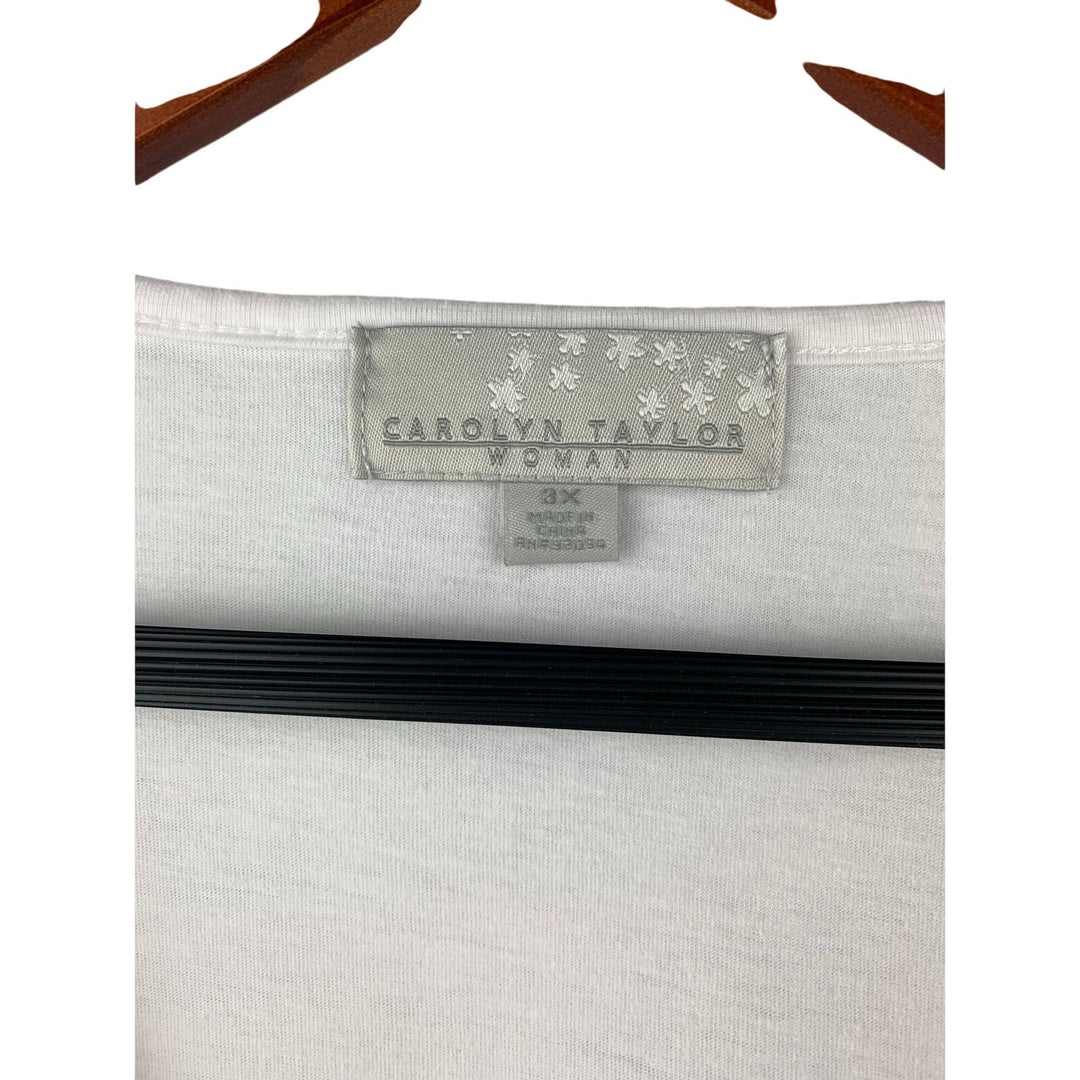 Women's Carolyn Taylor White Floral Shirt - Size 3, 100% Cotton
