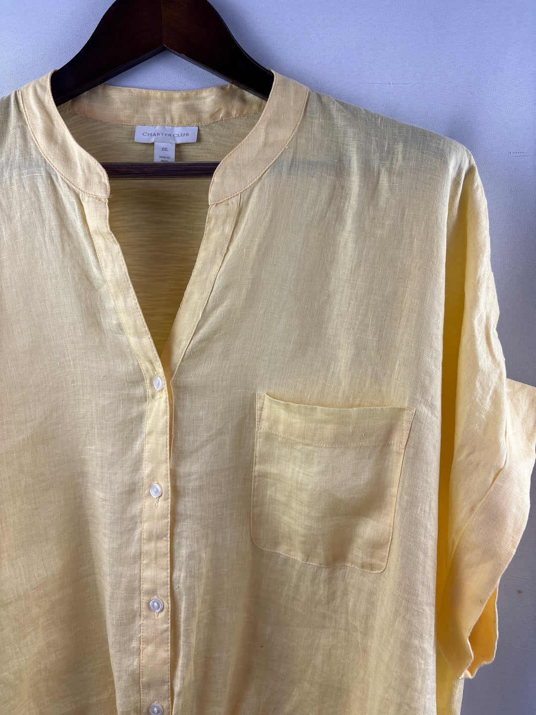 Women’s Charter Club XXL Butter Yellow Button Up Blouse