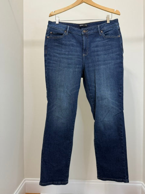 Simply Vera Vera Wang Straight‑Leg Jeans Sz14 (Medium Blue, 28” Inseam)