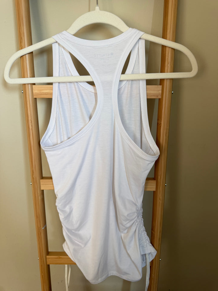 Athleta White Ruched Side Racerback Tank Top XS
