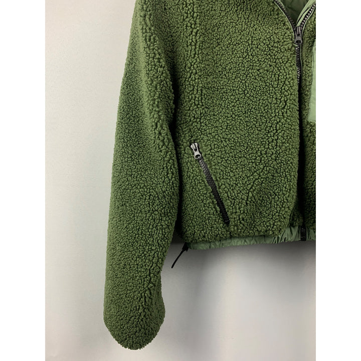Women’s Love Tree Green Sherpa Sweater Size L