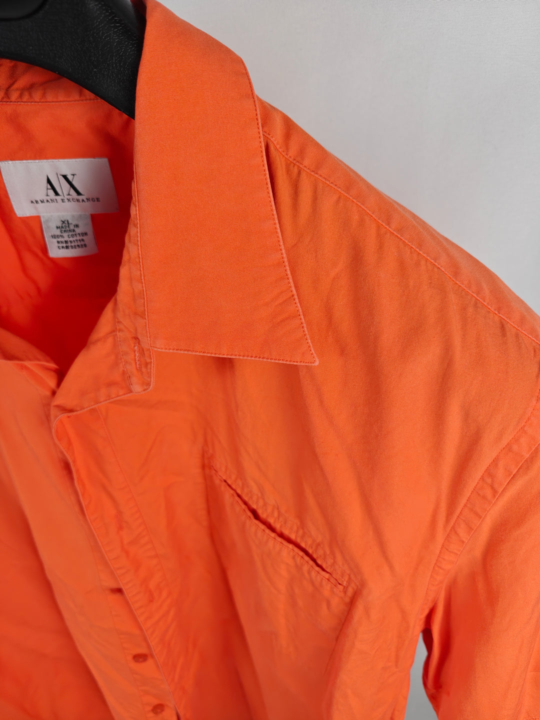 Men’s A|X Armani Exchange Short Sleeve Shirt Orange XL