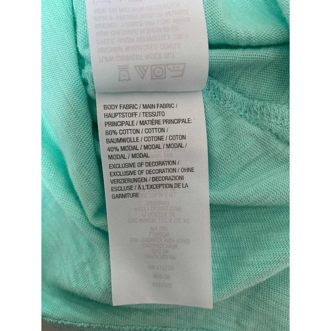 Belle By Kim Gravel Embroidered Floral Tee Size 1X Aqua Cotton/Modal