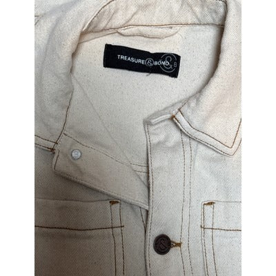 Women’s Treasure & Bond Beige 100% Cotton Jean Jacket Sz S