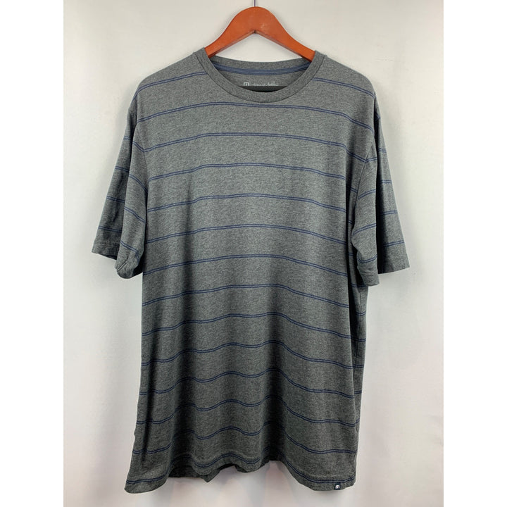 TravisMathew Mens XL Striped Gray T-Shirt