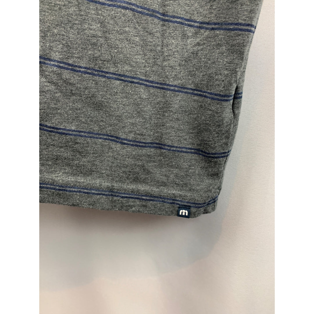 TravisMathew Mens XL Striped Gray T-Shirt