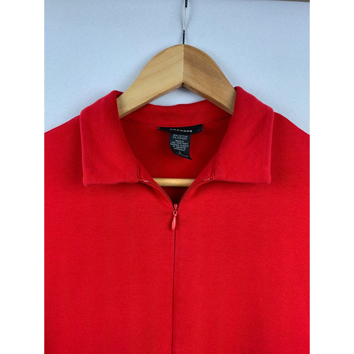 Express Red Half Zip Polo Shirt L
