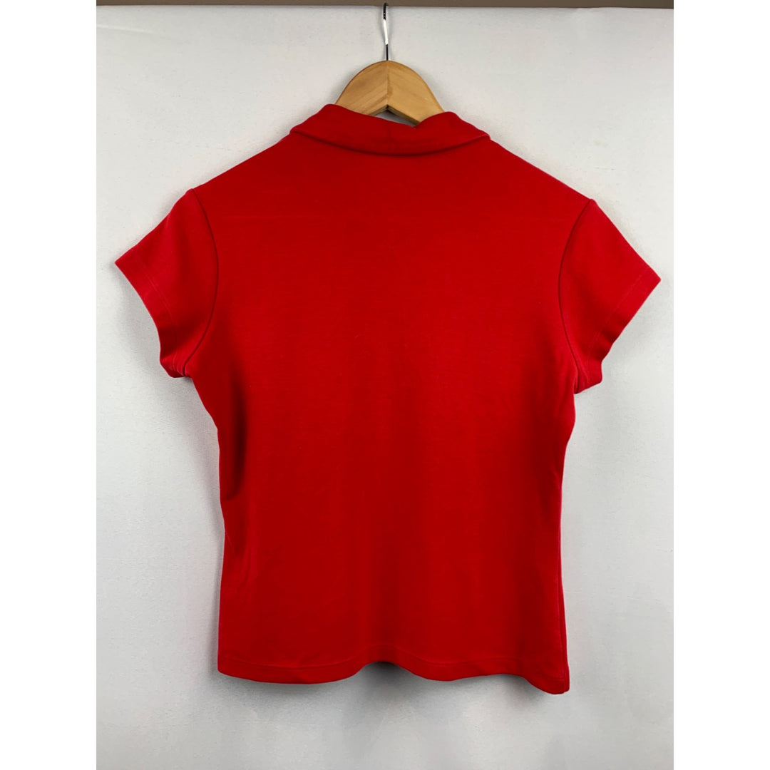Express Red Half Zip Polo Shirt L