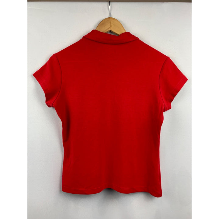 Express Red Half Zip Polo Shirt L