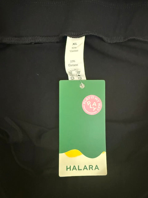 Halara Ruched Split Hem Midi Skirt Black NWT SzXL