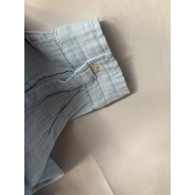 Gap Womens Light Blue Crinkle Gauze Button-Up Shirt XXL