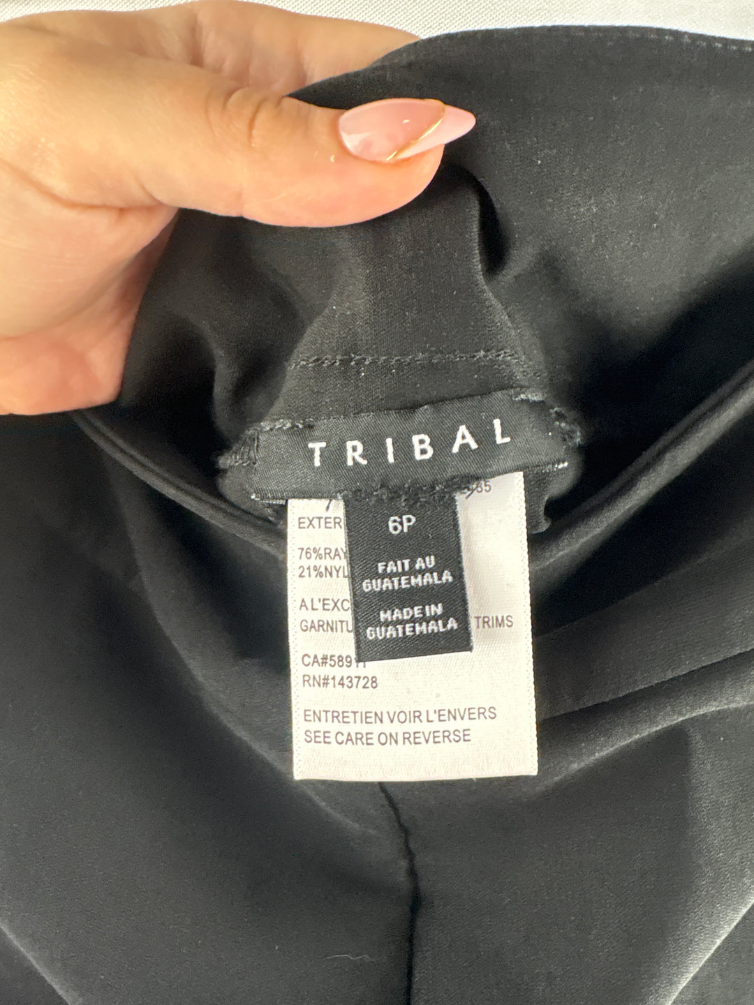 Women’s Tribal Size 6P Black Business Casual Leggings