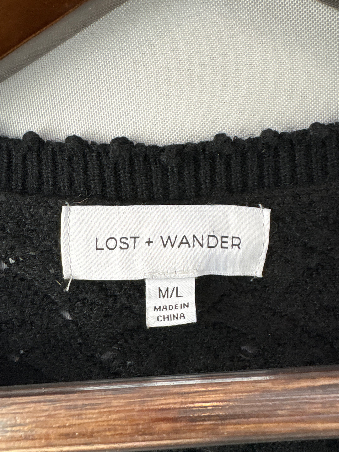 Women’s Lost + Wander Size M/L Black Knit Short Sleeve Blouse