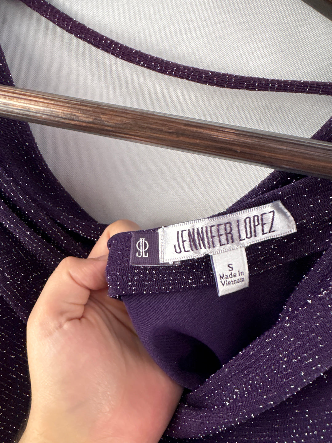Women’s Jennifer Lopez Small Deep Purple Cowelneck Blouse