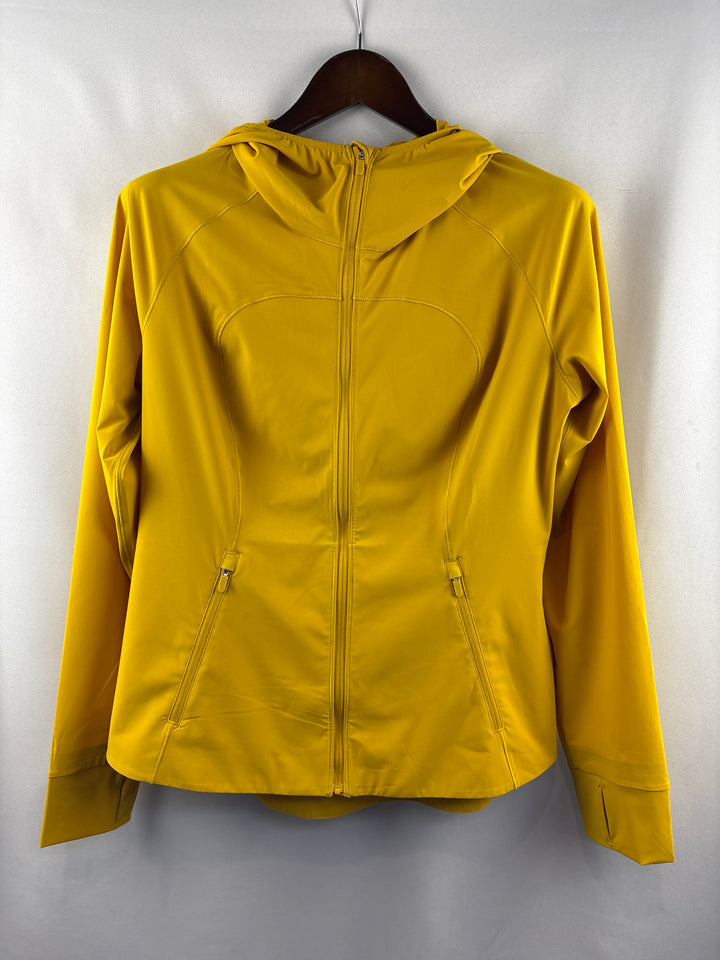 Women’s LuluLemon Size 12 Mustard Yellow Hooded Windbreaker