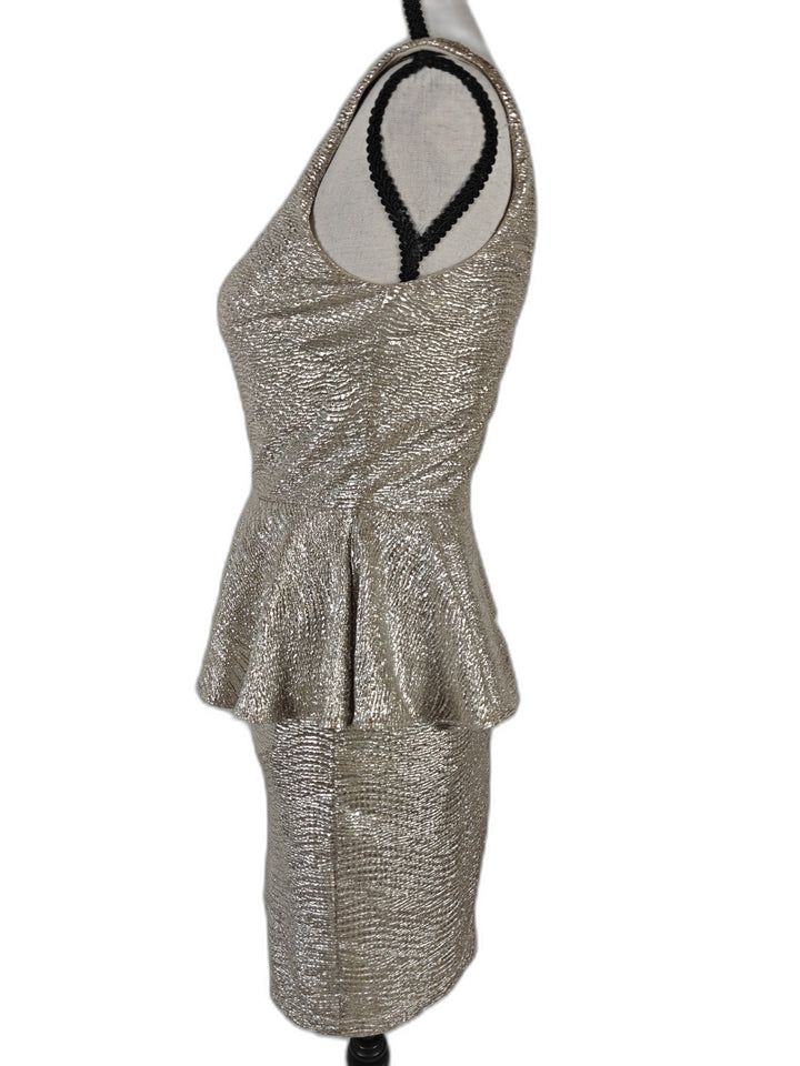 Women’s Hailey Logan Peplum Dress Gold XS