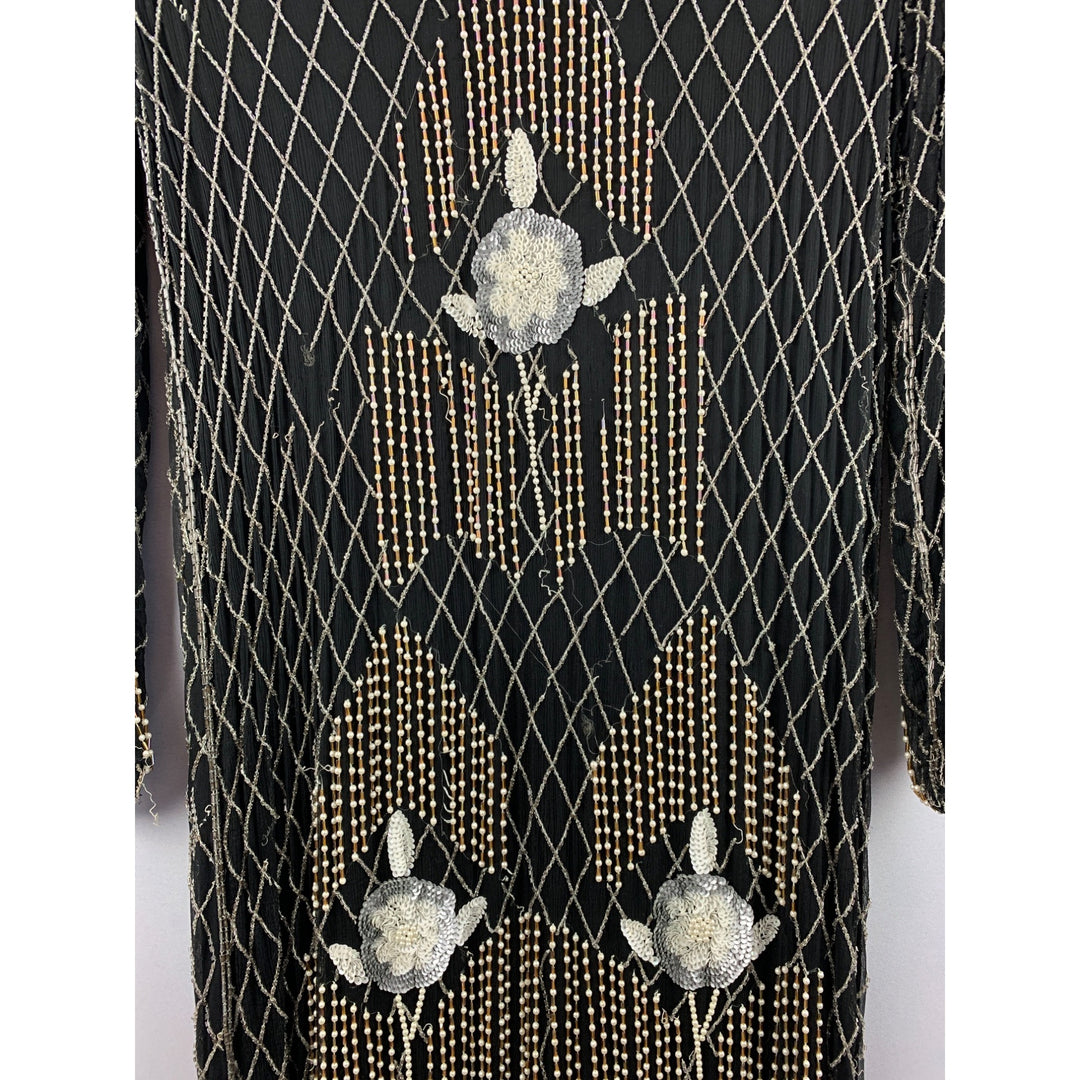 Vintage 100% Silk Beaded Dress Size M