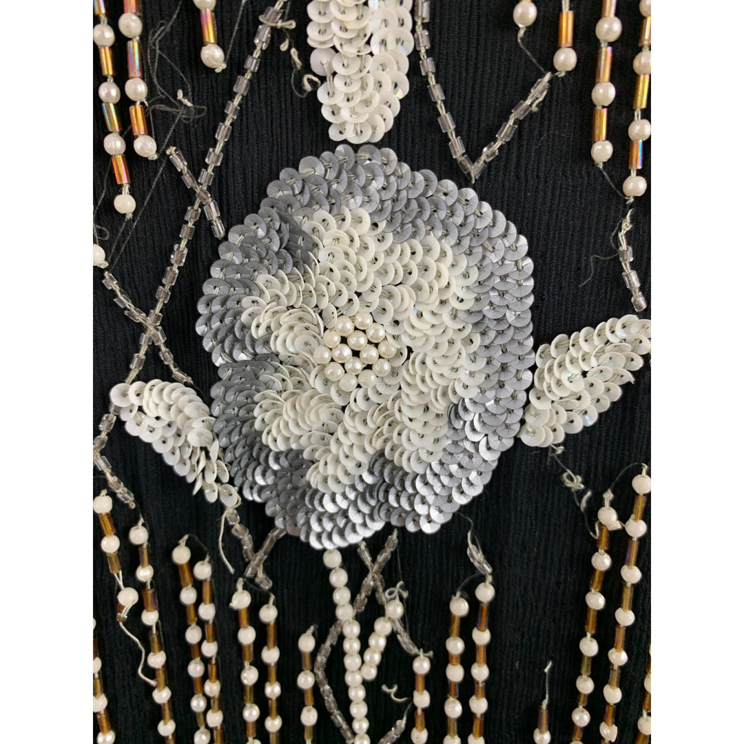 Vintage 100% Silk Beaded Dress Size M